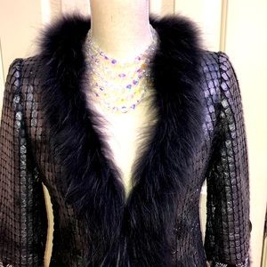 Beautiful Jacket from Neiman Marcus with Raccoon Fur Collar
